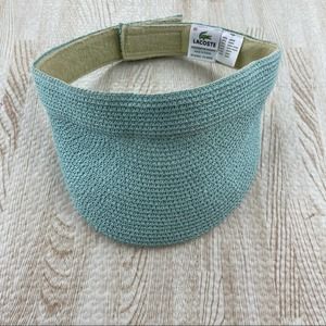 Lacoste Robins Blue Straw Tennis Sun Visor Hat Cap